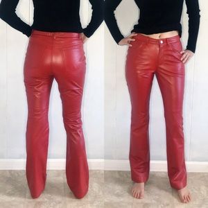 Ralph Lauren red leather pants